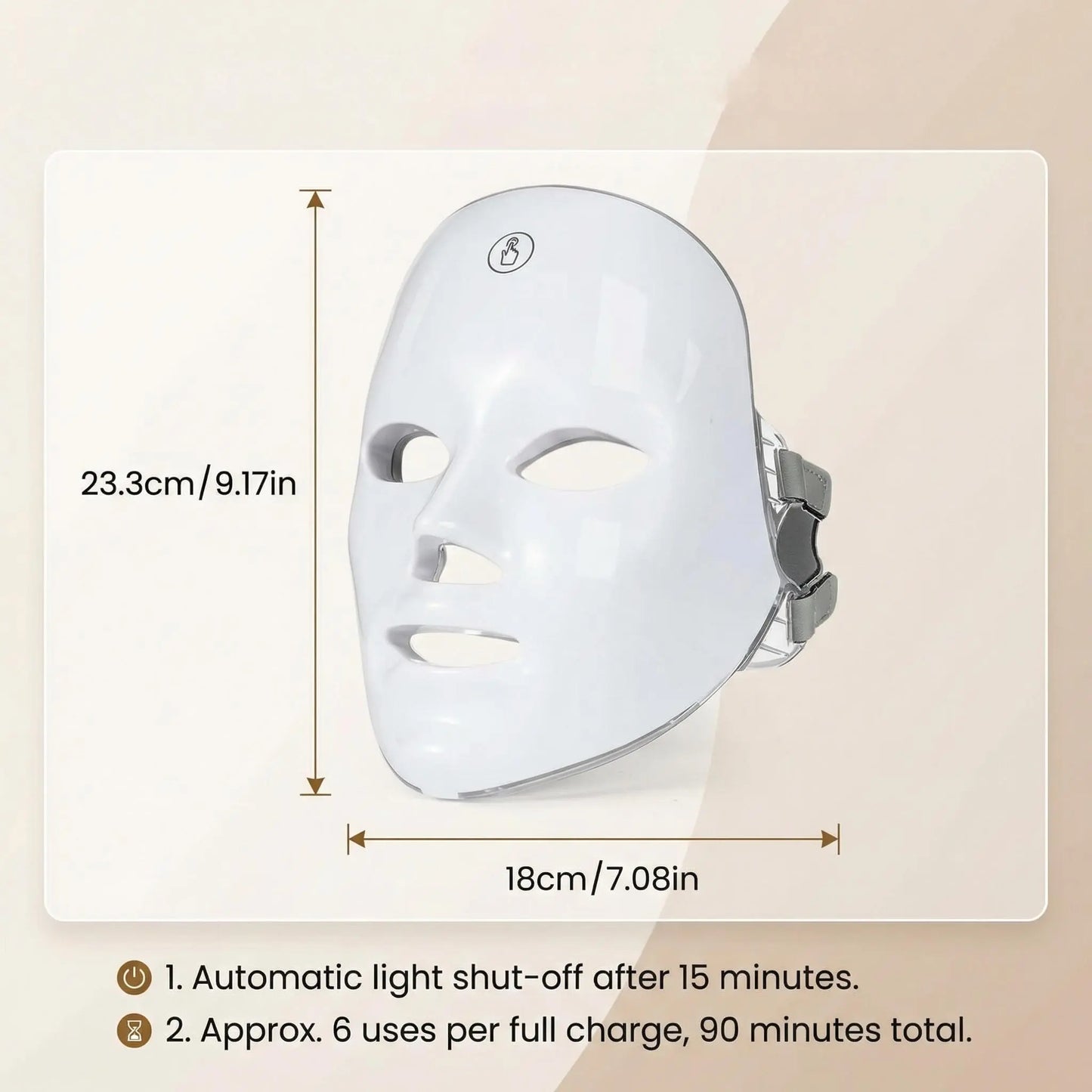 Red Light Therapy Mask, 7-Color LED Photorejuvenation Mask, Daily Care Photorejuvenation, Wireless Charging, Ideal Gift for Women, Autumn and Winter Skin Care Facial Care Gift