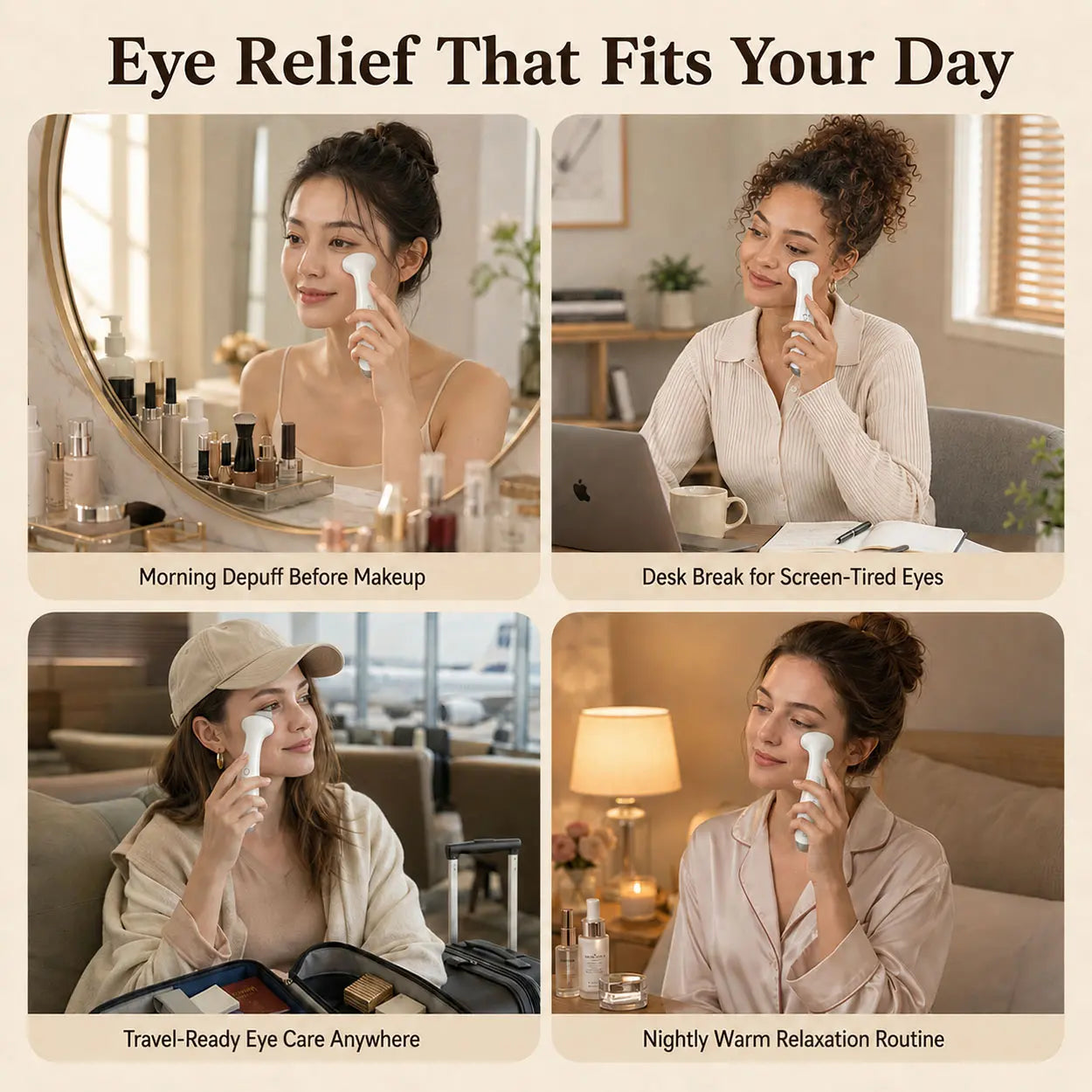 Revitalize Your Eyes with the SENLAN 3-in-1 Heated Eye Care Wand - Say Goodbye to Dryness, Puffiness, and Dark Circles with Soothing Heat, Refreshing Cooling, and Gentle Vibration!