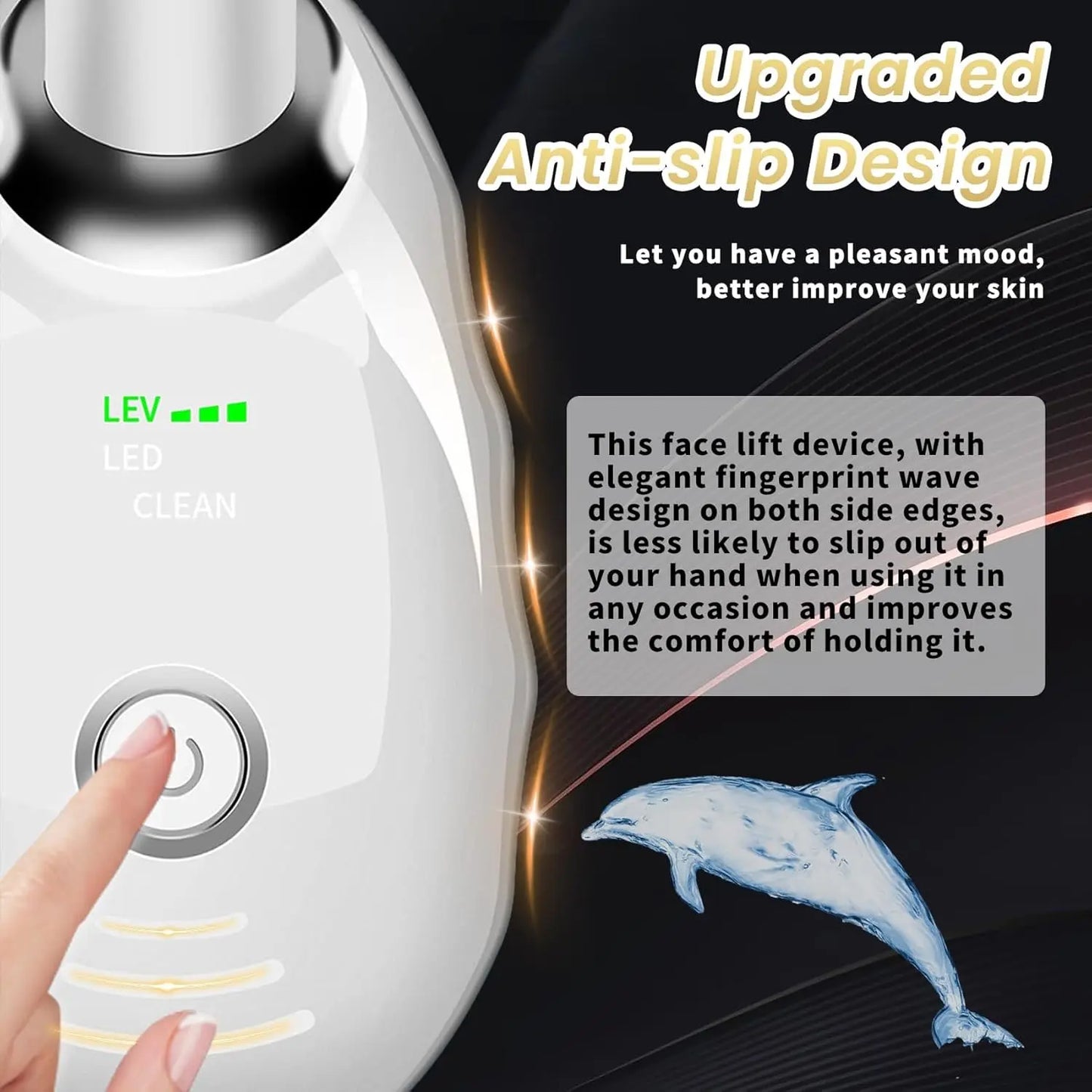 Face and Neck Massager, 7 Colors Face Sculpting Tool，Face Lift Device for Skin Care，At-Home Face Tool with Vibration and Thermal (White)